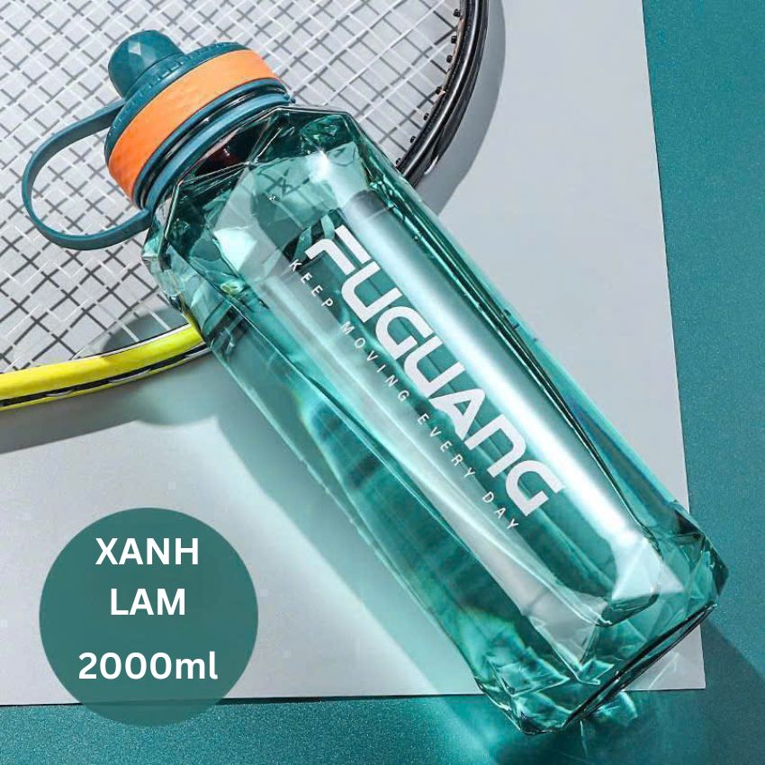 Bình Nước Thể Thao, Tập Gym 2 lít Chất Liệu PC Không Mùi Chống Sặc Nước An Toàn Cho Sức Khỏe - 6