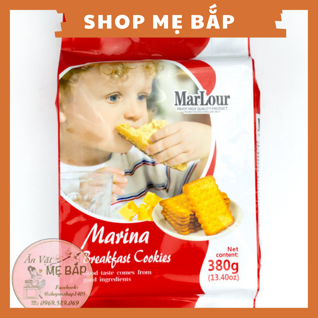 Bánh quy bơ phô mai marlour 380gram - bánh ăn sáng shop mẹ bắp