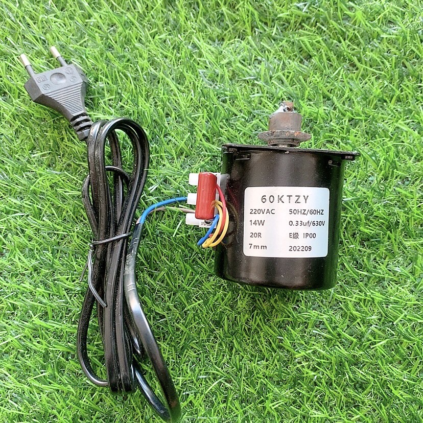 Mô tơ 220v quay gà vịt 60ktyz 14w motor 220v động cơ 220v giảm tốc 220v đã hàn nhông