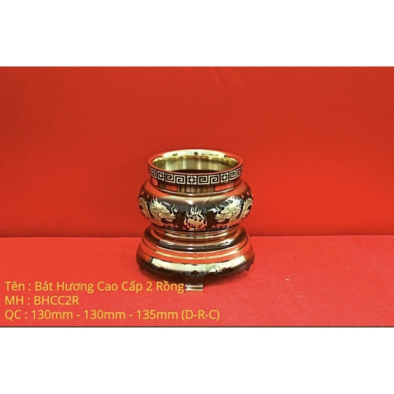 Bát hương đồng cao cấp số 2 vĩnh tiến cao 13.5cm