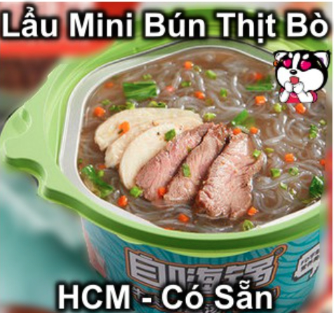 Lẩu tự sôi - lẩu mini bún thịt bò tê cay - có sẵn hcm
