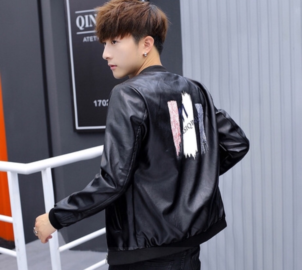 Áo khoác da thái áo khoác da nam black leather cao cấp w2