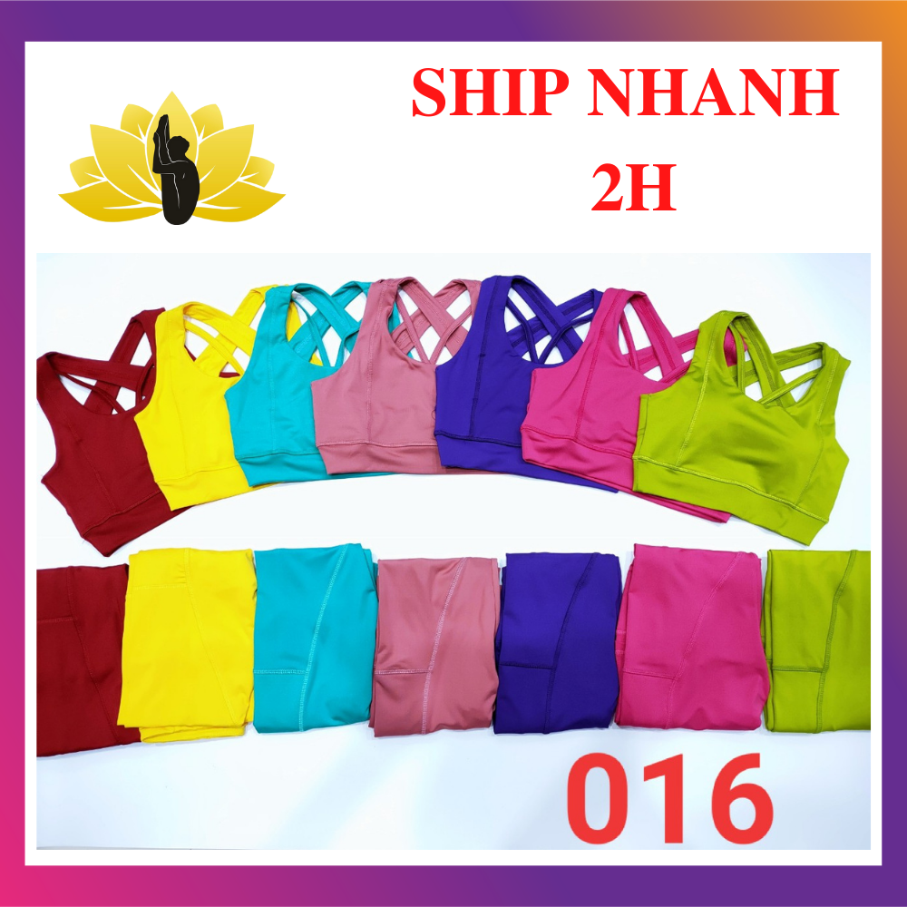 Set bộ đồ tập thể thao nữ tập gym tập yoga 016 - thun lạnh cao cấp