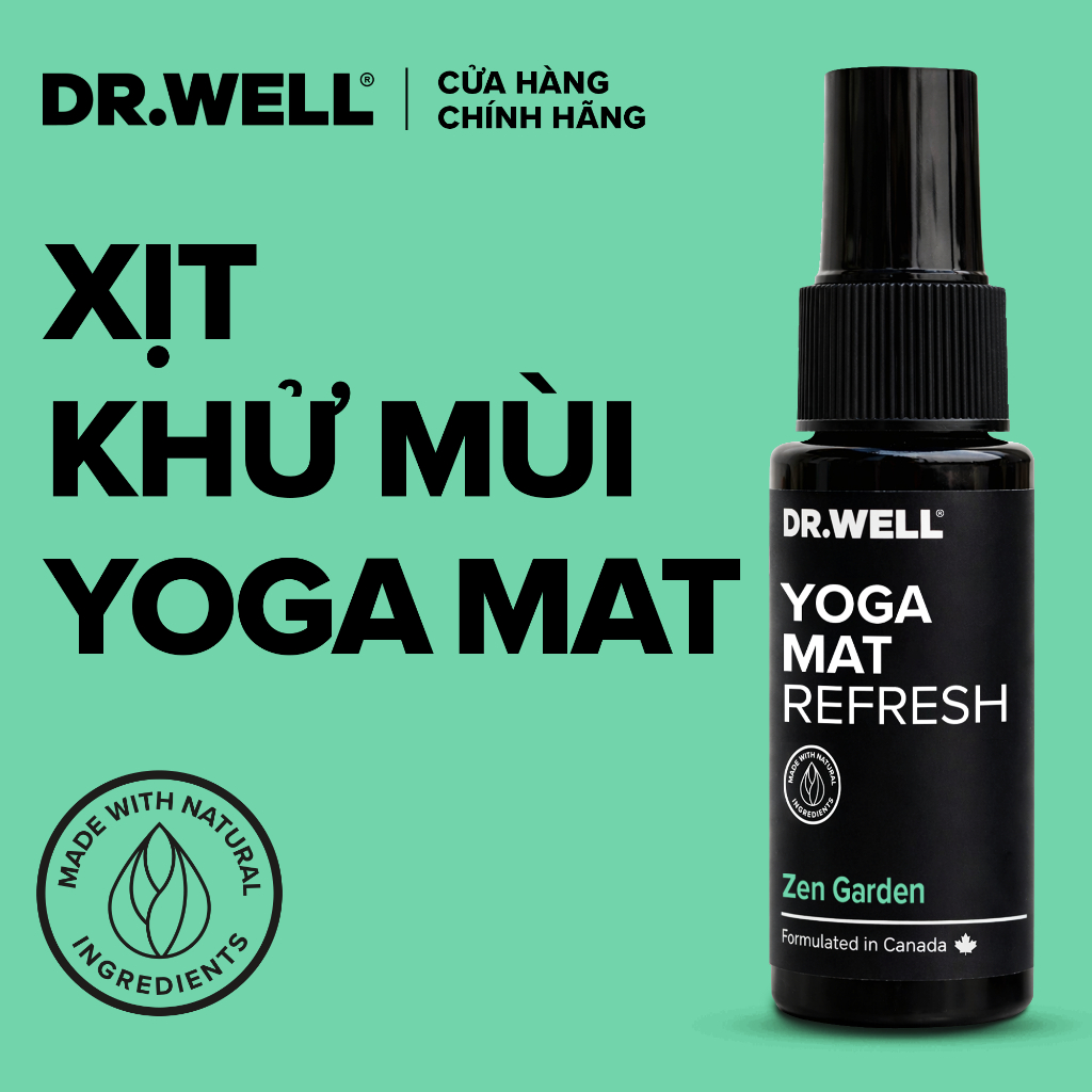Xịt Thảm Yoga DR.WELL 30ml, Hương Chanh Sả Gừng, Hỗ Trợ Vệ Sinh Thảm Tập Yoga, Pilates, Gym