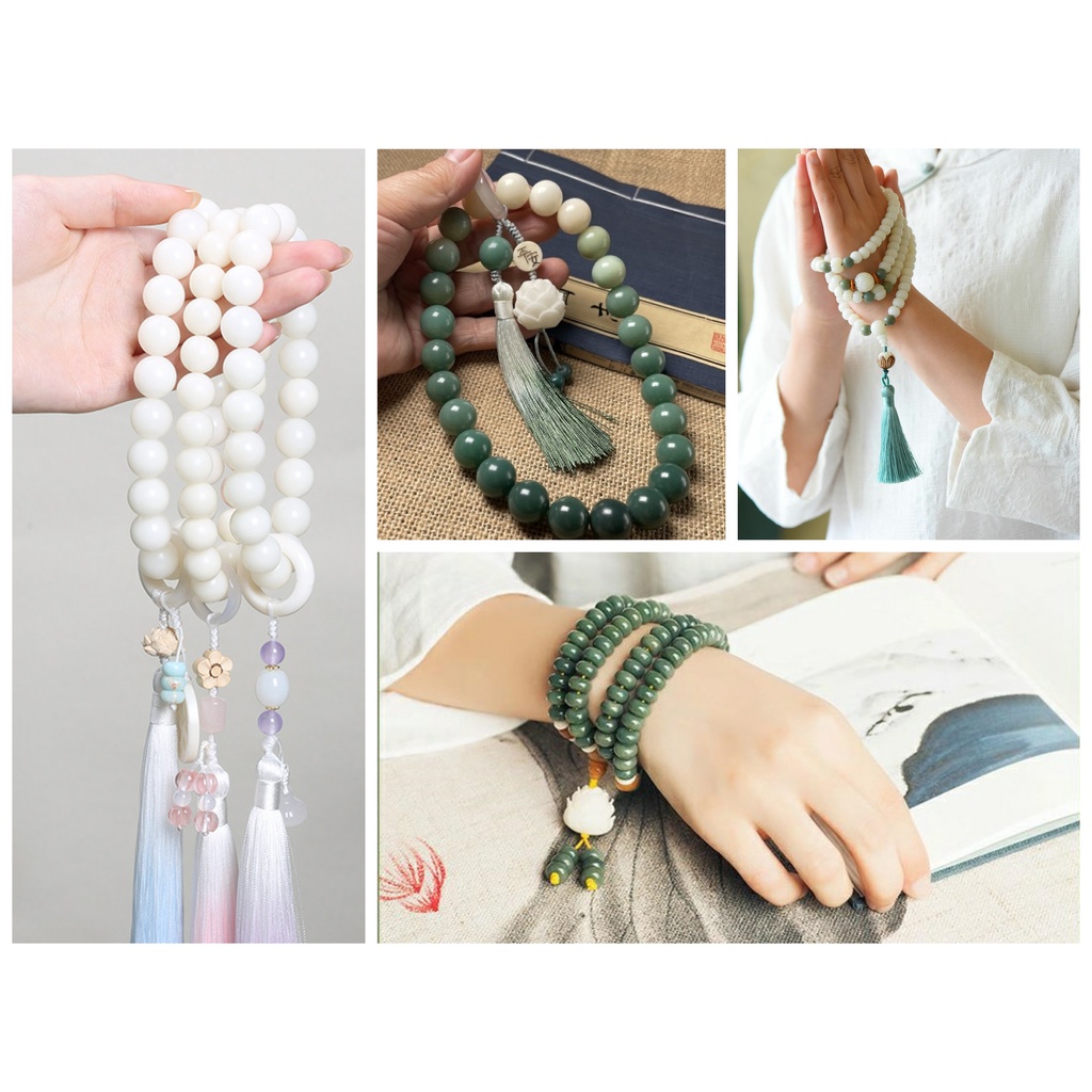 Chuỗi 108 hạt niệm phật, Vòng tay nam tràng hạt bồ đề - Bạch Ngọc Bồ Đề