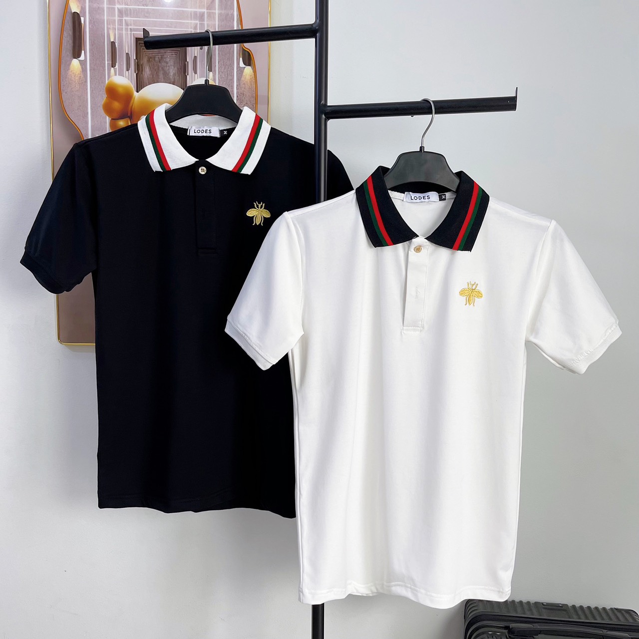 Áo thun polo nam vải cotton co giãn 4 chiều thoải mái, thêu logo phối viền cổ - ML Clothings