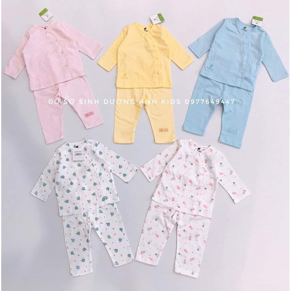 BÁN CHẠY_[Lullaby] Bộ cài lệch (cài chéo) vân thoáng thu đông, vải thở mỏng, mát