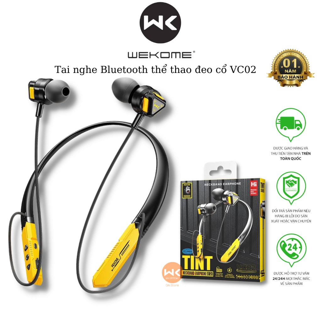 Tai Nghe bluetooth Wekome VC02 nhét tai dành cho hoạt động thể thao