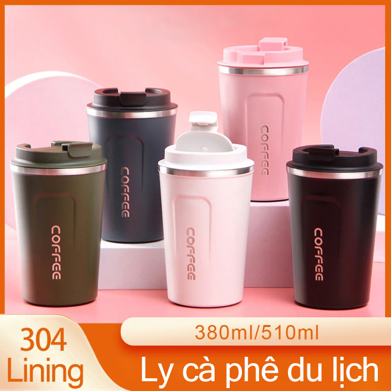 Bình Giữ Nhiệt Lõi Inox Coffee Holic Giữ Nhiệt Nóng Lạnh cặp đôi Couple 510ML cốc coffee Lalunavn inox 304 giữ nhiệt 8-12h tặng