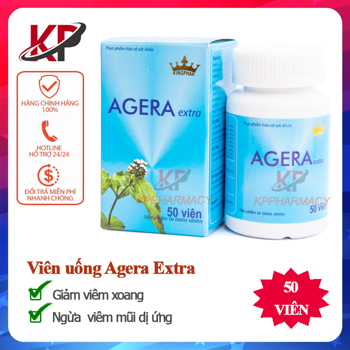Agera Extra Kingphar – Hỗ trợ giảm viêm xoang, viêm mũi dị ứng, hắt hơi sổ mũi, thanh nhiệt