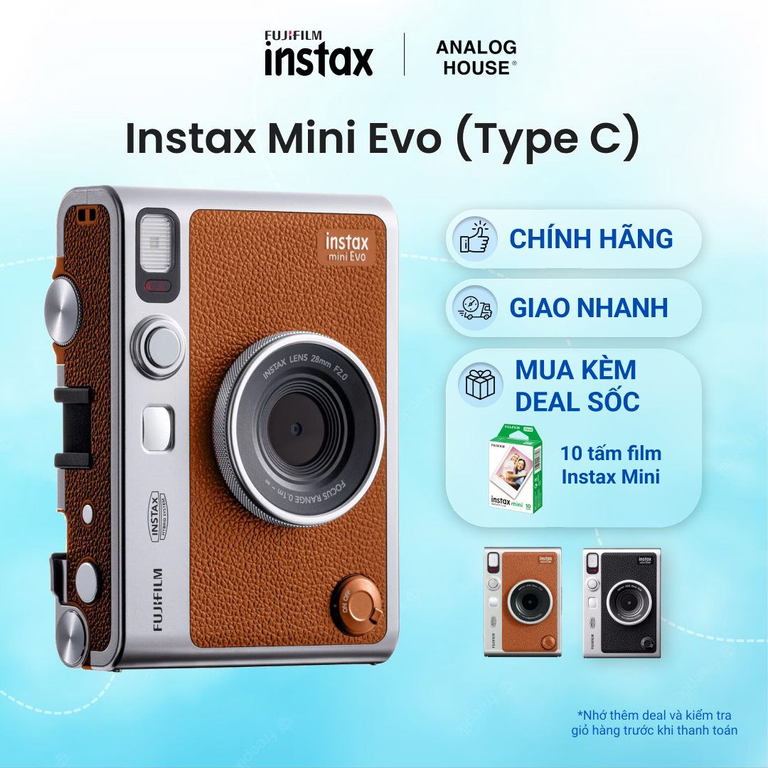 Instax Mini Evo Hybrid FUJIFILM - Máy ảnh lấy liền kiêm máy in dùng film Instax Mini- Chính hãng BH 1 năm - Analog House