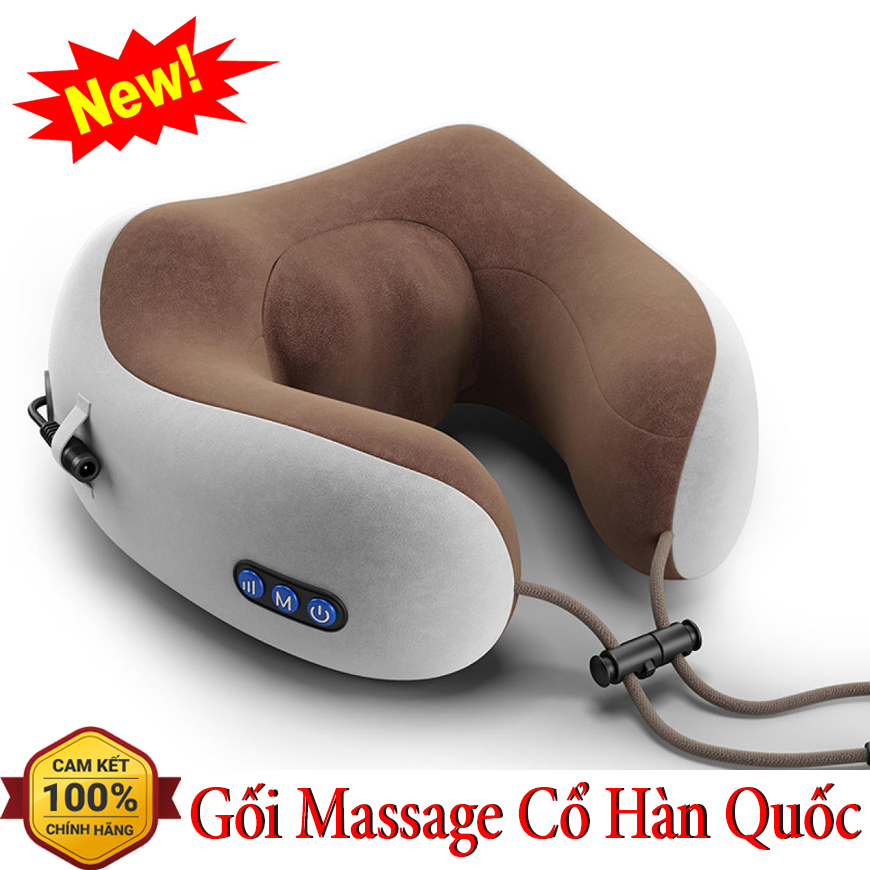 [HCM]Gối Massage Cổ Chữ U Hàn Quốc Máy Massage Vai Cổ Gáy Đa Năng Vải Lông Mềm Mại Nhiều Chế Độ Massage.