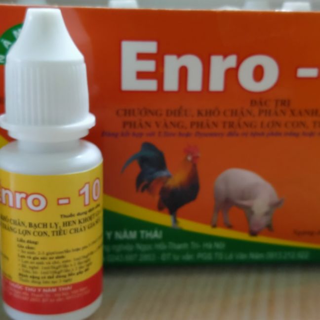 gia cầm,heo con viêm ruột, tiêu chảy phân máu,ecoli enro 10ml 4 lọ