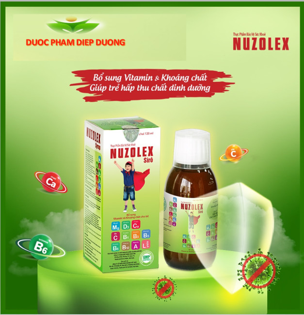 Siro NUZOLEX 120ml - bổ sung Vitamin, khoáng chất tăng sức đề kháng cho trẻ em
