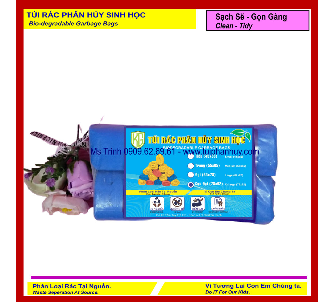 [HCM]Set 36 cái (1 Kí ) Bao Rác Tự Hủy Sinh Học - Phân Hủy Sinh Học - Dạng Cuộn - Size CỰC ĐẠI 78 * 92 cm  - 2 Màu  - Kiều Gia  / Set 36 Pieces ( 1 Kilogram) Of Bio-degradable Trash Bags - In Rolls - Size X LARGE 78 *92 cm - 2 Colors Option