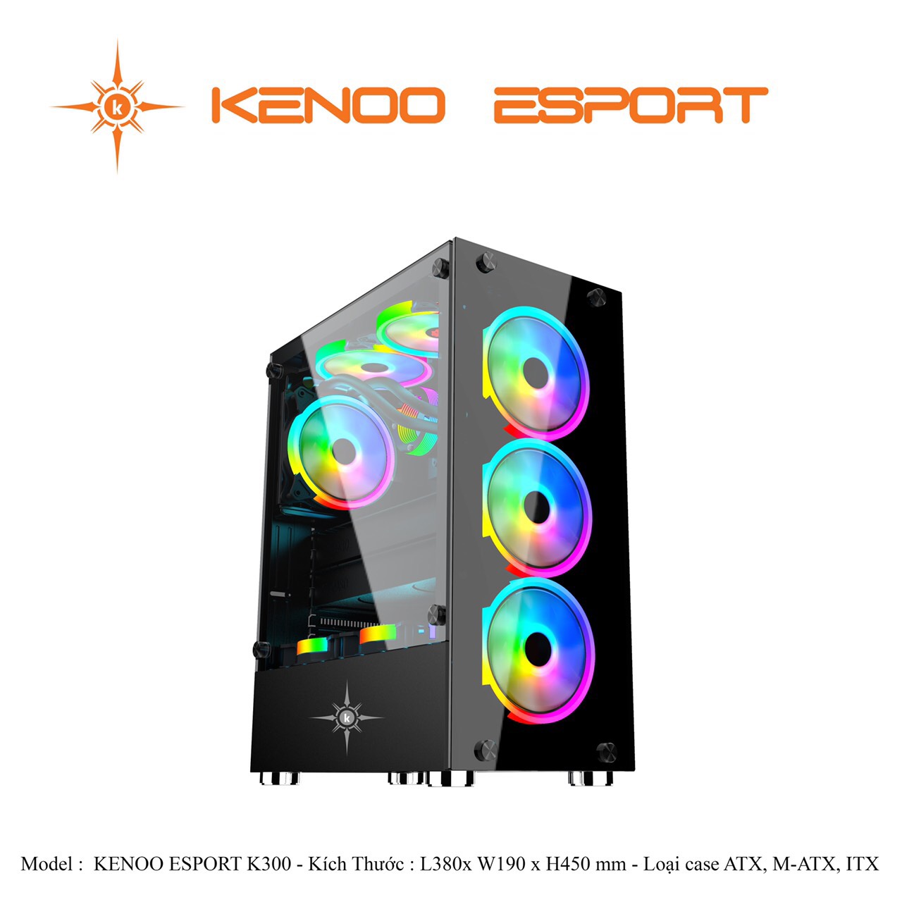 Vỏ máy vi tính kenoo esport k300 - mầu đen -