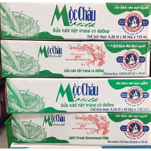 Thùng sữa tươi Mộc Châu bé 110ml