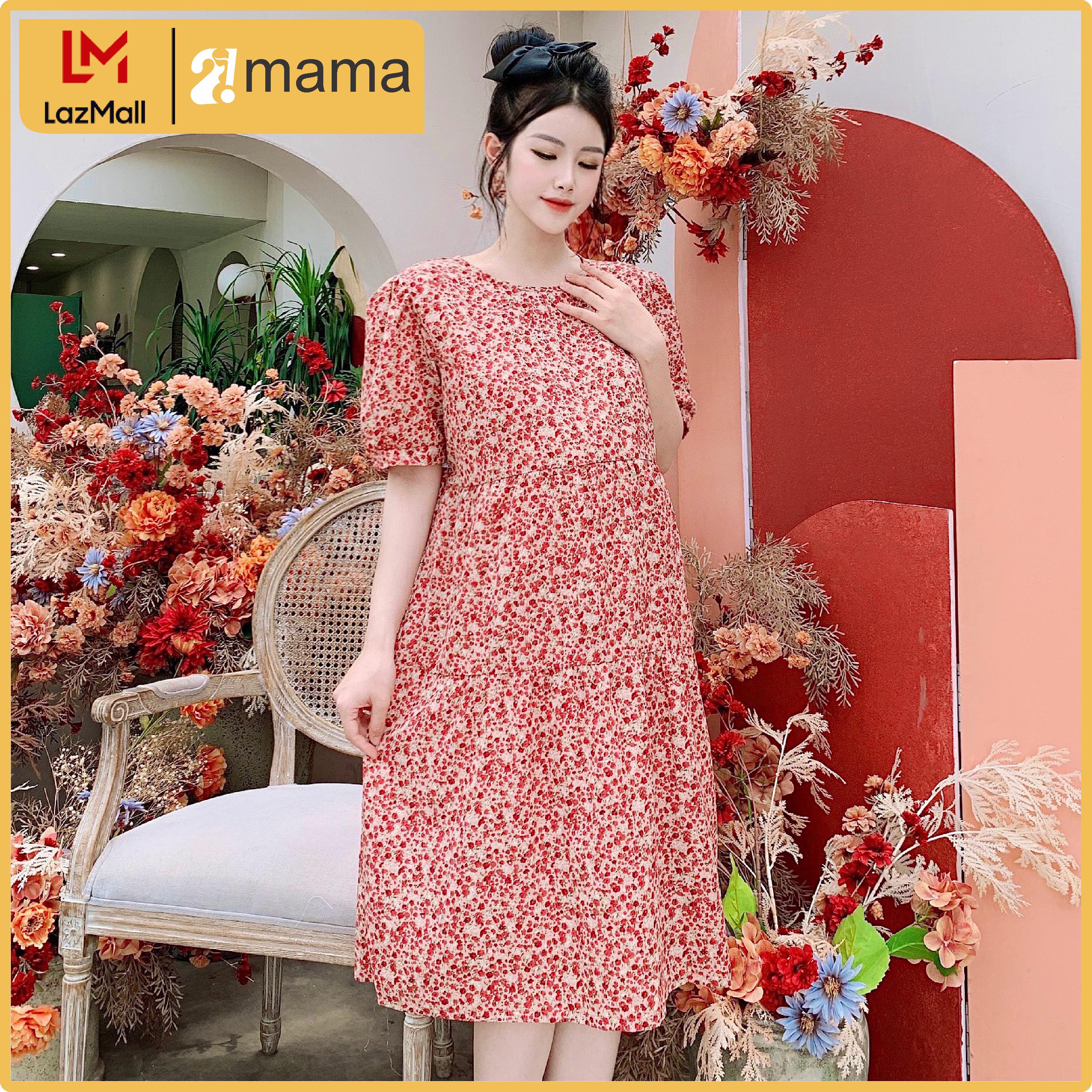 Váy bầu dự tiệc thiết kế 2MAMA dáng suông đuôi cá mùa hè - V92