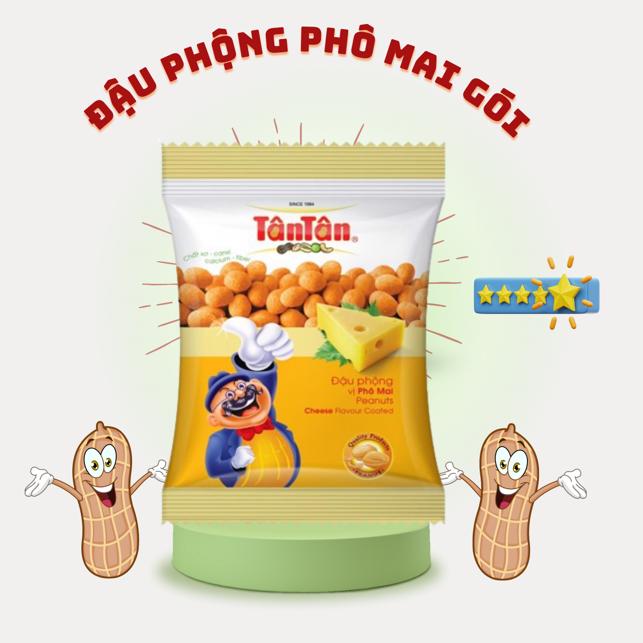 1 gói đậu phộng vị phô mai tân tân 28g
