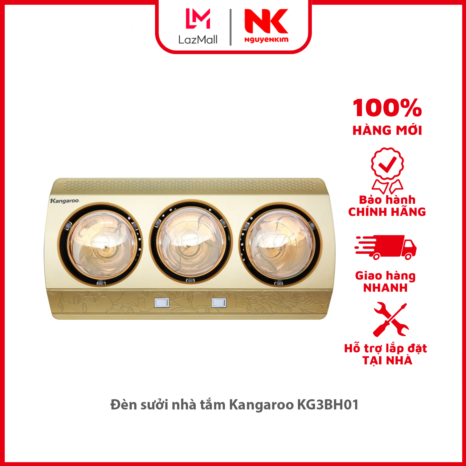 Đèn sưởi nhà tắm Kangaroo KG3BH01