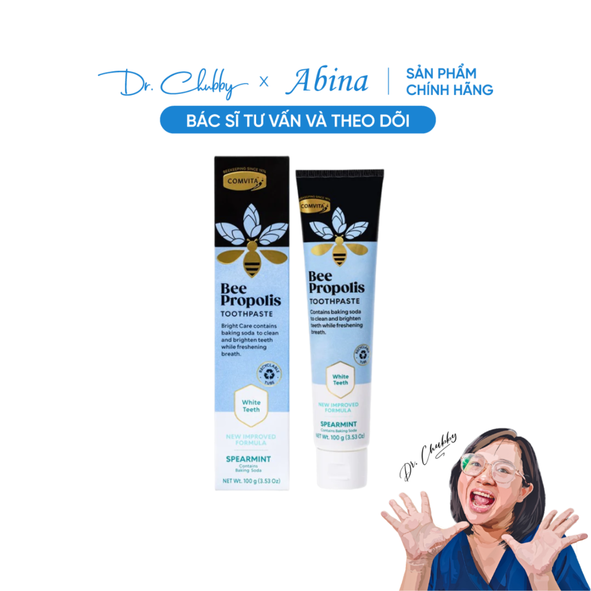 Kem đánh răng keo ong Propolis Comvita Toothpaste - Dr Chubby