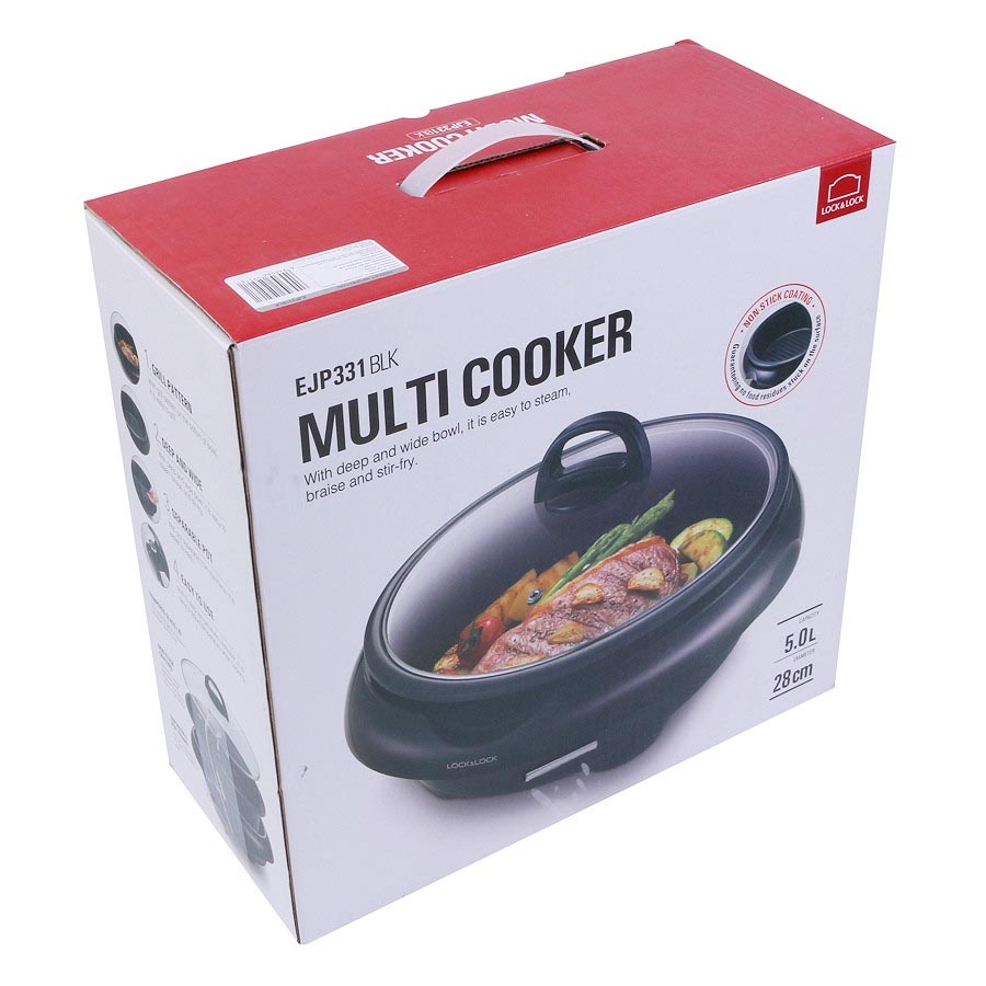 Nồi Lẩu Điện Đa Năng Lock&Lock EJP431BLK,Thiết Kế Hiện Đại,Cho Không Gian Nhà Bếp Thêm Tiện Nghi Và Sang Trọng, Bảo Hành 12 Tháng.