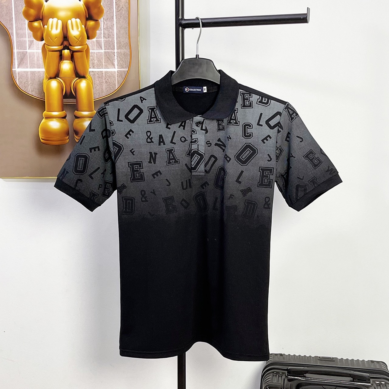 Áo thun nam thêu phối hàng siêu cấp có cổ tay ngắn polo cotton mẫu mới dày đẹp vải co dãn 4 chiều cao cấp - 3