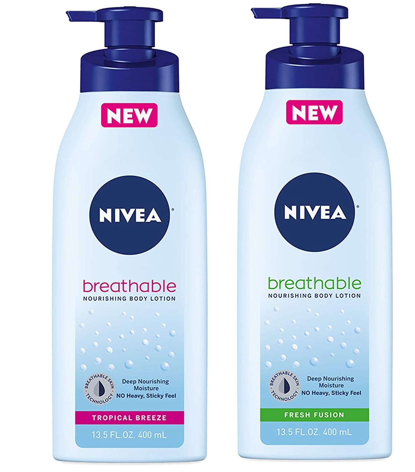 Dưỡng thể dưỡng ẩm sâu NIVEA Breathable Nourishing Body Lotion 400ml- Tropical Breeze /  Fresh Fusion  (Mỹ)
