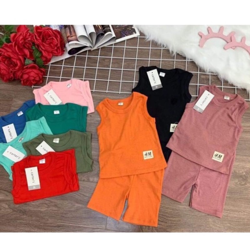 BỘ ( Quần + Áo ) cotton ba lỗ cho bé trai và bé gái từ 8 đến 30kg