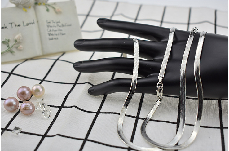 DÂY CHUYỀN NAM NỮ BẠC 925 XI BẠCH KIM DÂY MÌ ÉP - DÂY MÌ DẸT SIÊU PHẨM HOT HIT