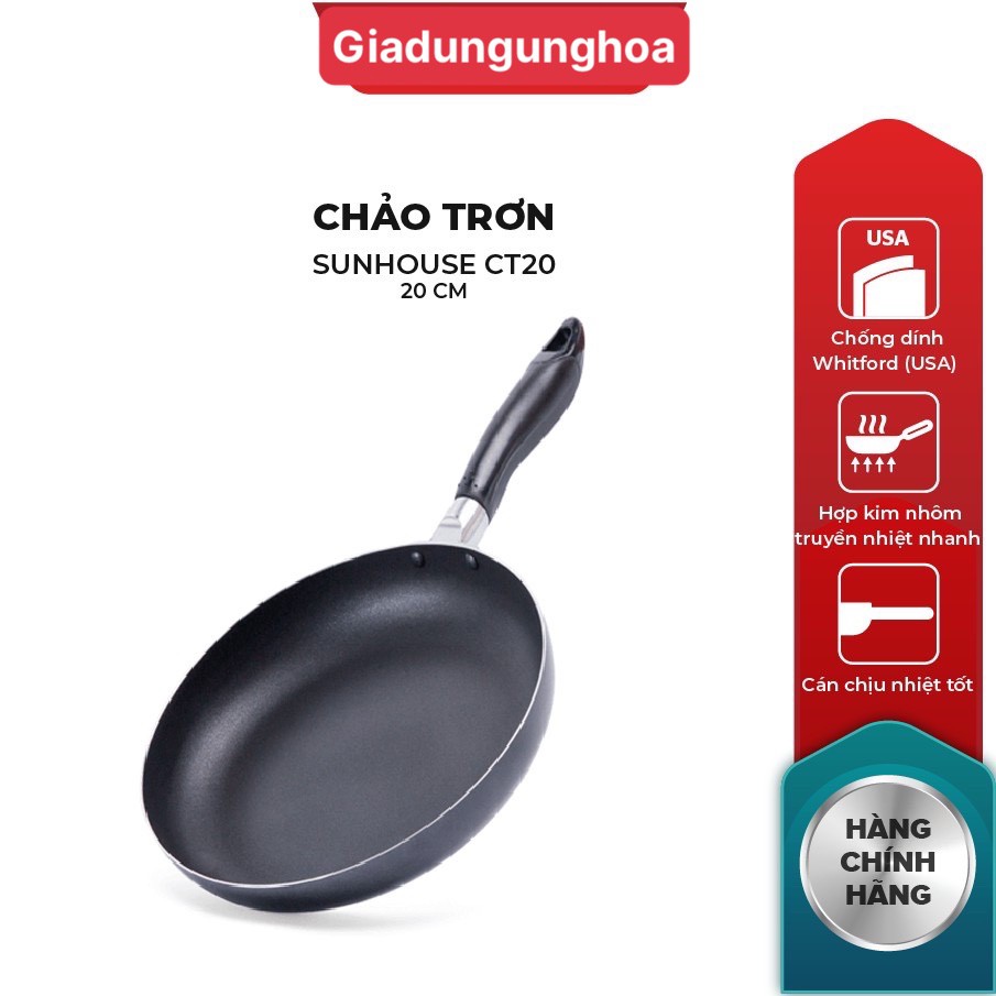 Chảo trơn chống dính sunhouse phi 16-30cm