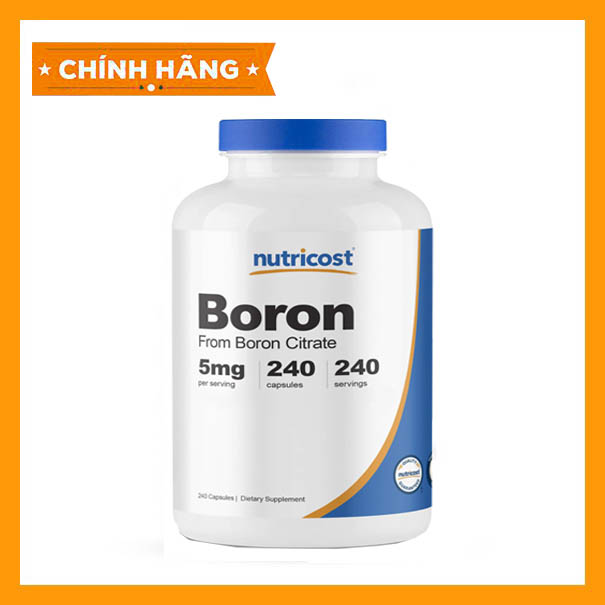 Viên uống bổ sung vitamin và khoáng chất minerals nutricost boron - 240 capsules.
