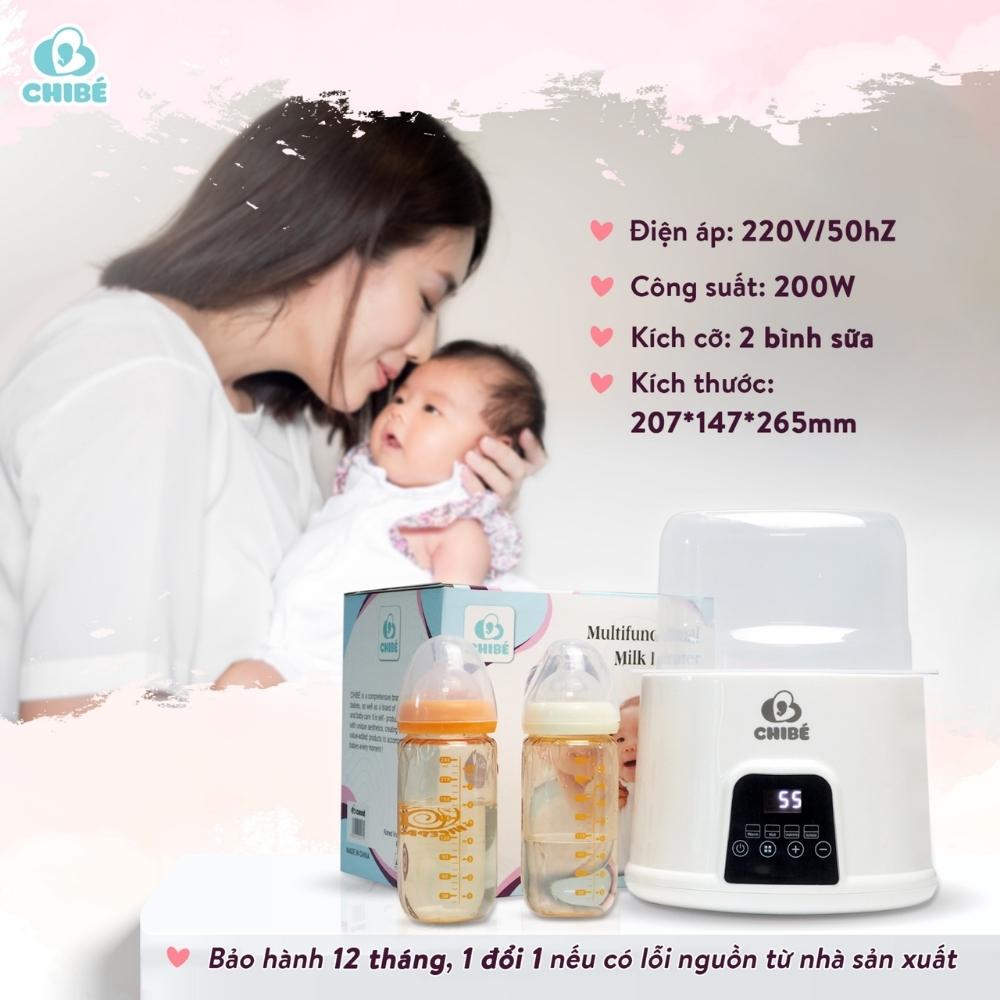Máy hâm sữa đôi chibé cb017 4 chức năng - tiệt trùng, đun nước, ủ sữa, hầm cháo cho bé sơ sinh