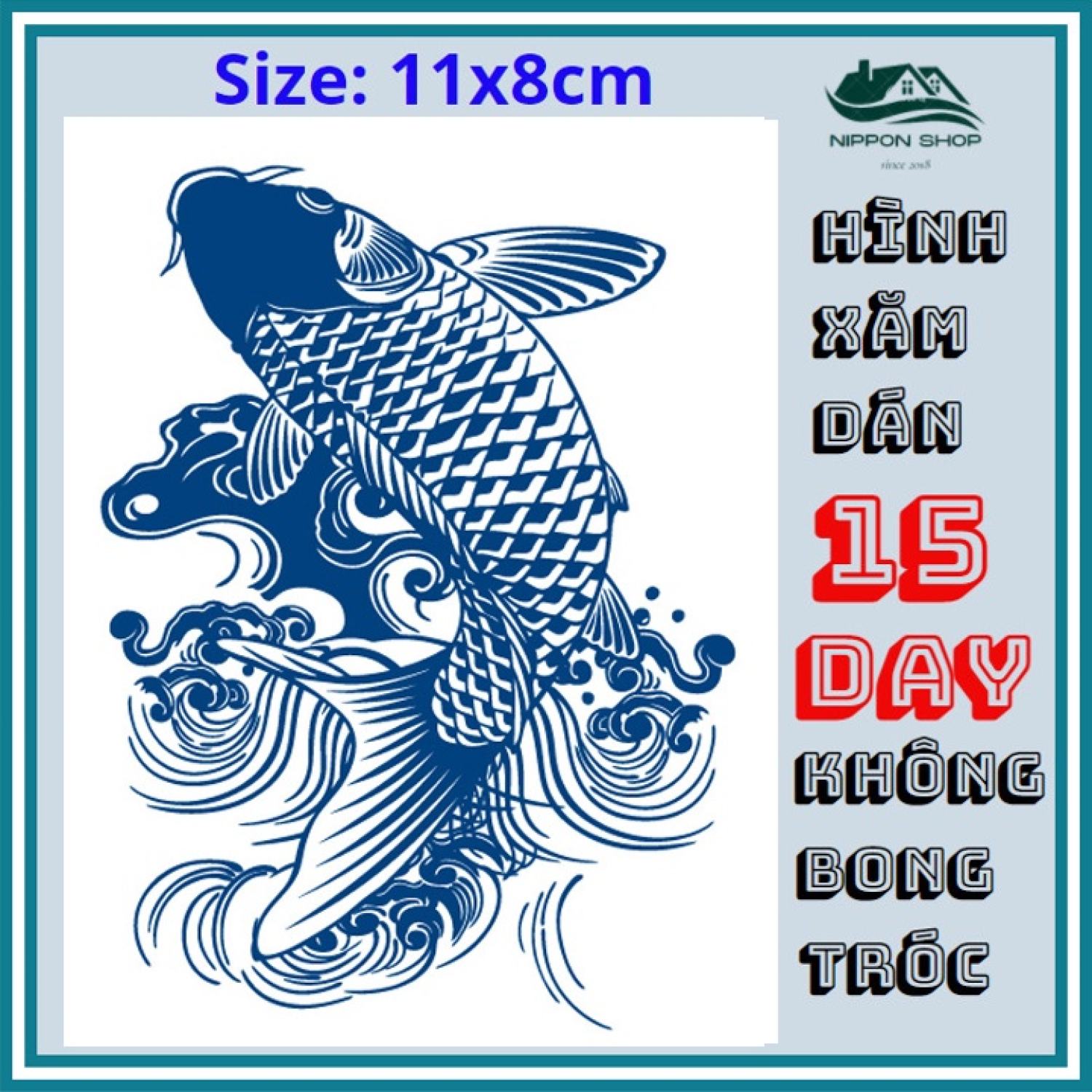 Hình xăm dán 15 ngày không phai 11 x 18 cm mẫu 124