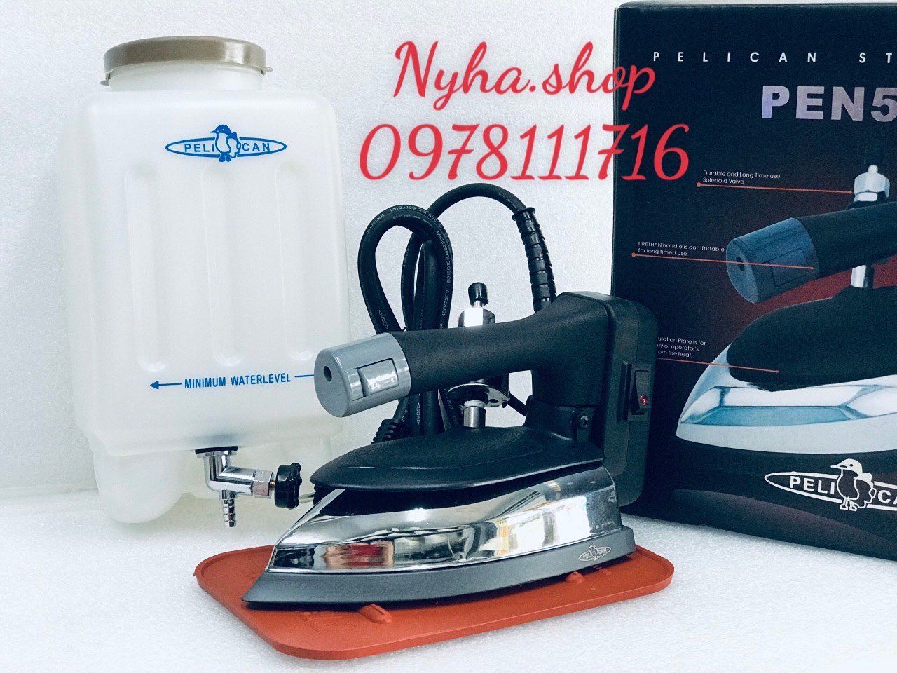 BÀN ỦI HƠI NƯỚC CÔNG NGHIỆP PELICAN PEN520 HÀN QUỐC
