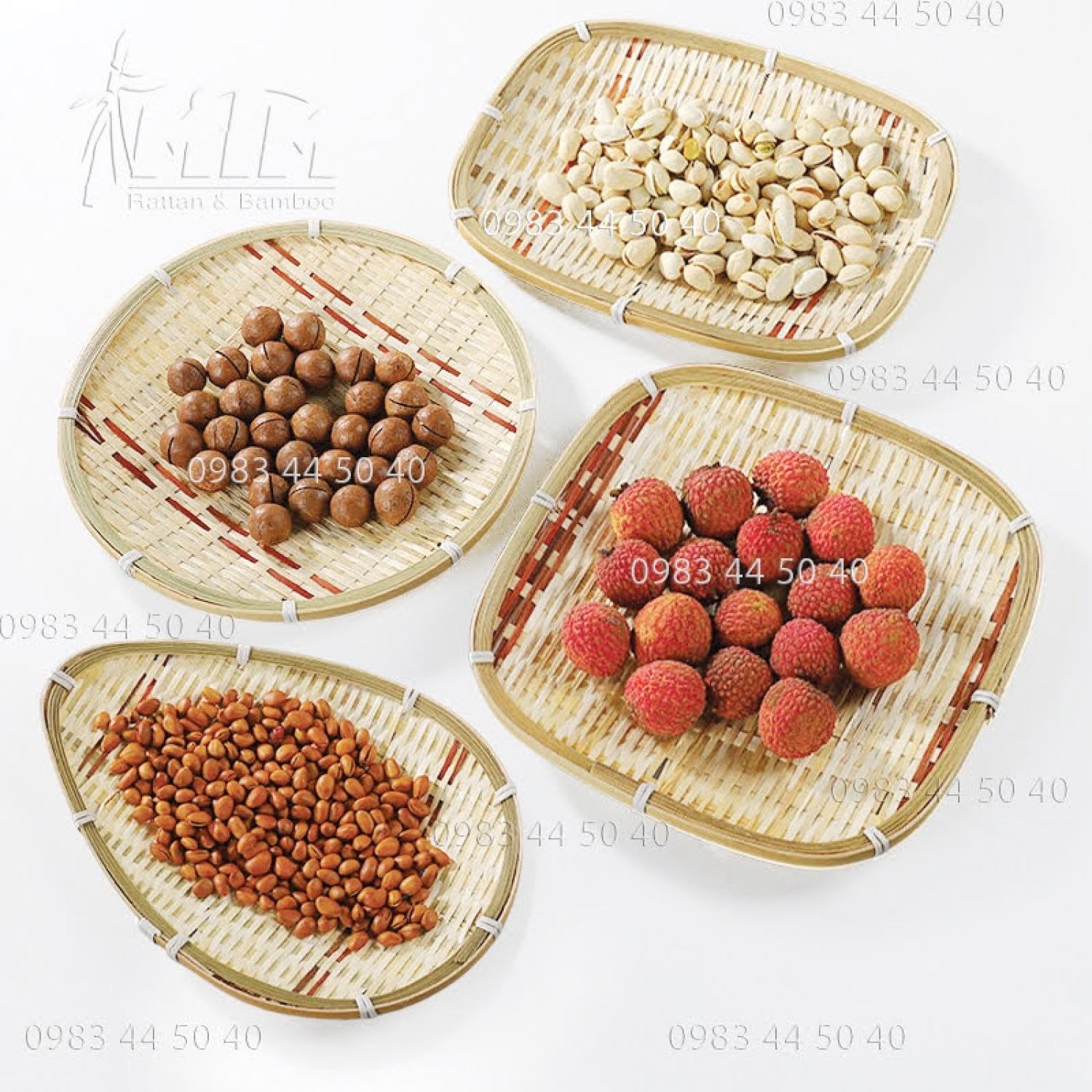 Mẹt tre l Đĩa tre - để mứt kẹo hạt cắn, chụp hình, trang trí đồ ăn