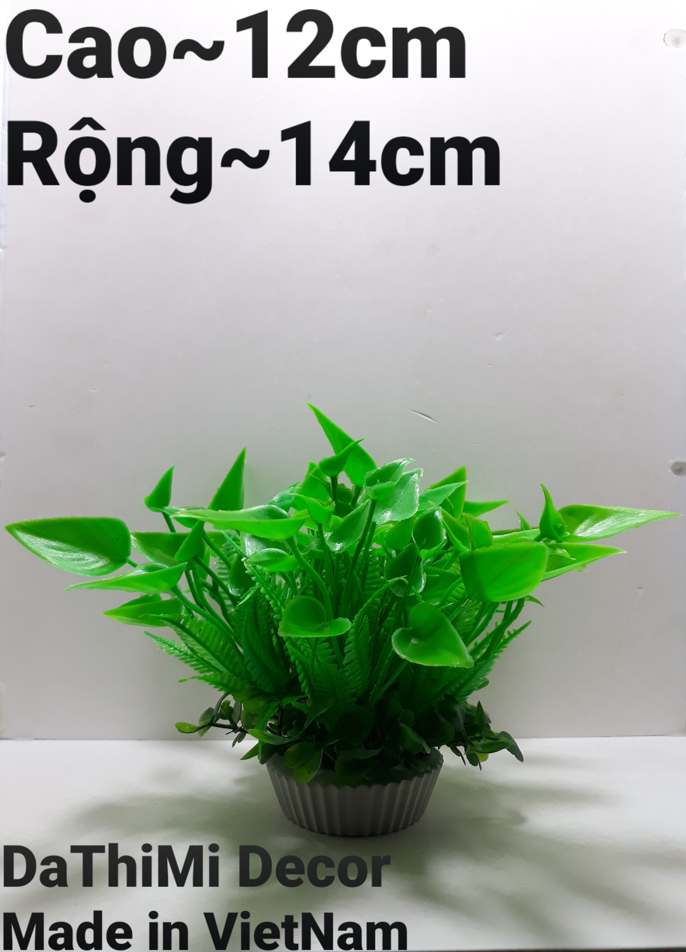 (Loại dày)Cây cỏ nhựa , cây rong nhựa 2 tầng trang trí hồ cá, bể cá, tiểu cảnh, bàn làm việc, bàn học.