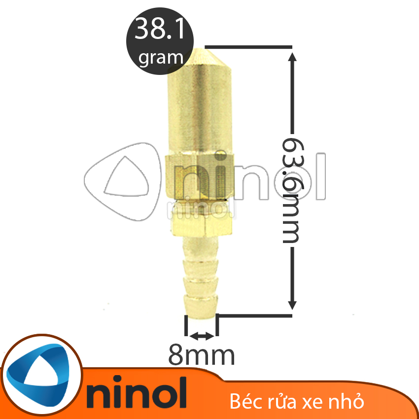 Đầu vòi rửa xe nối ống 8 ly