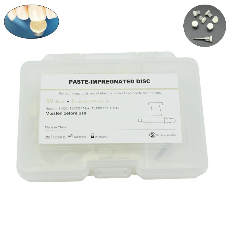 50pcs đánh bóng nha khoa dán-ngâm tẩm đĩa Composite hoàn thiện đĩa 1pcs trục gá ca Shank vật liệu nha khoa công cụ