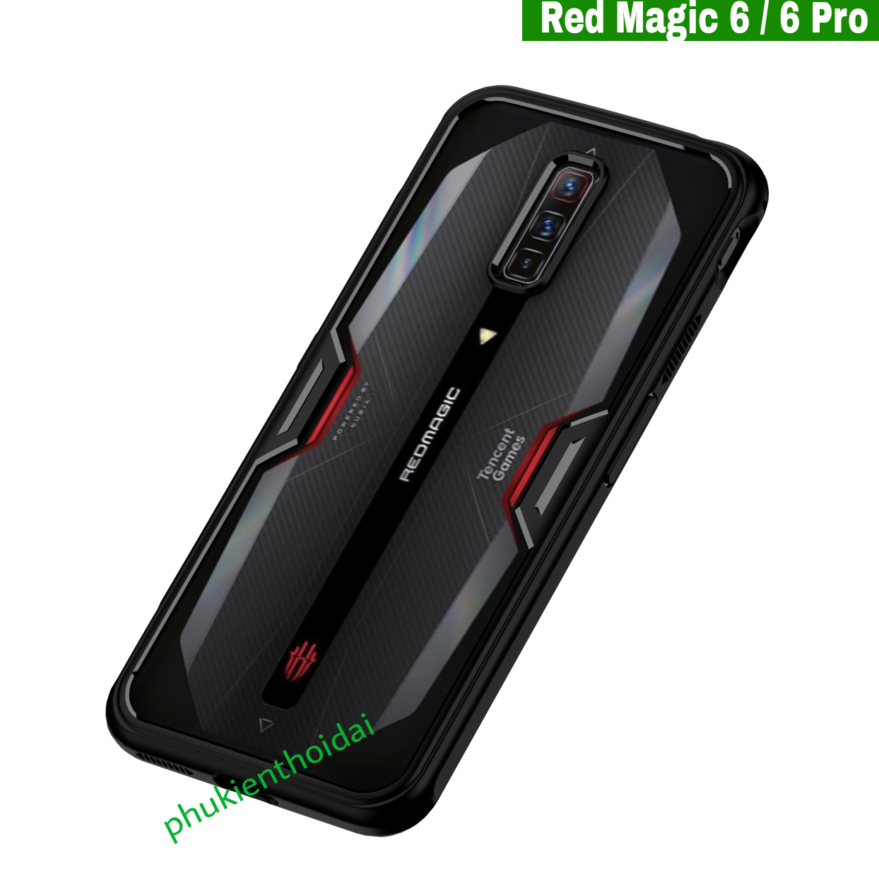 Ốp lưng Red Magic 6 / 6 Pro chống sốc lưng trong viền màu cao cấp chất đẹp