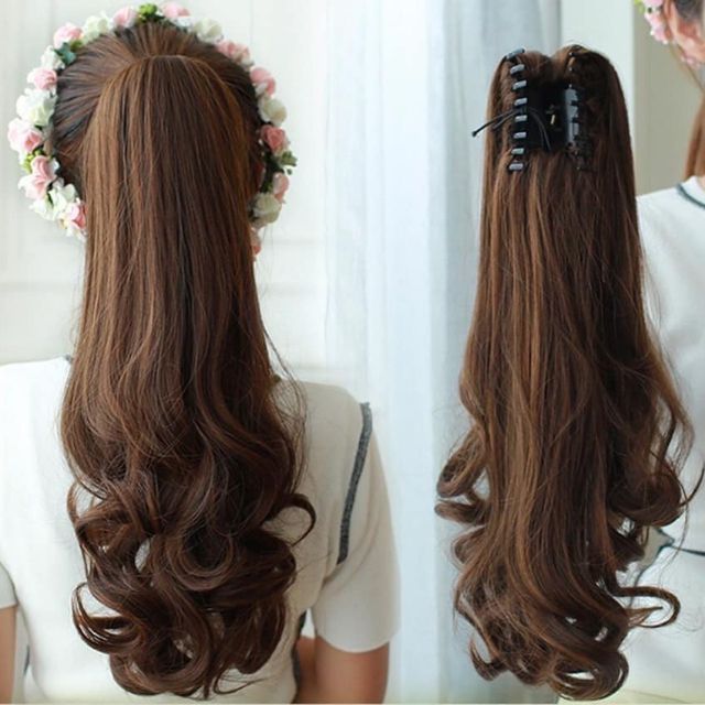 Tóc giả nữ đẹp 🥰FREESHIP🥰 -Tóc giả ngoặm xoăn đuôi dài