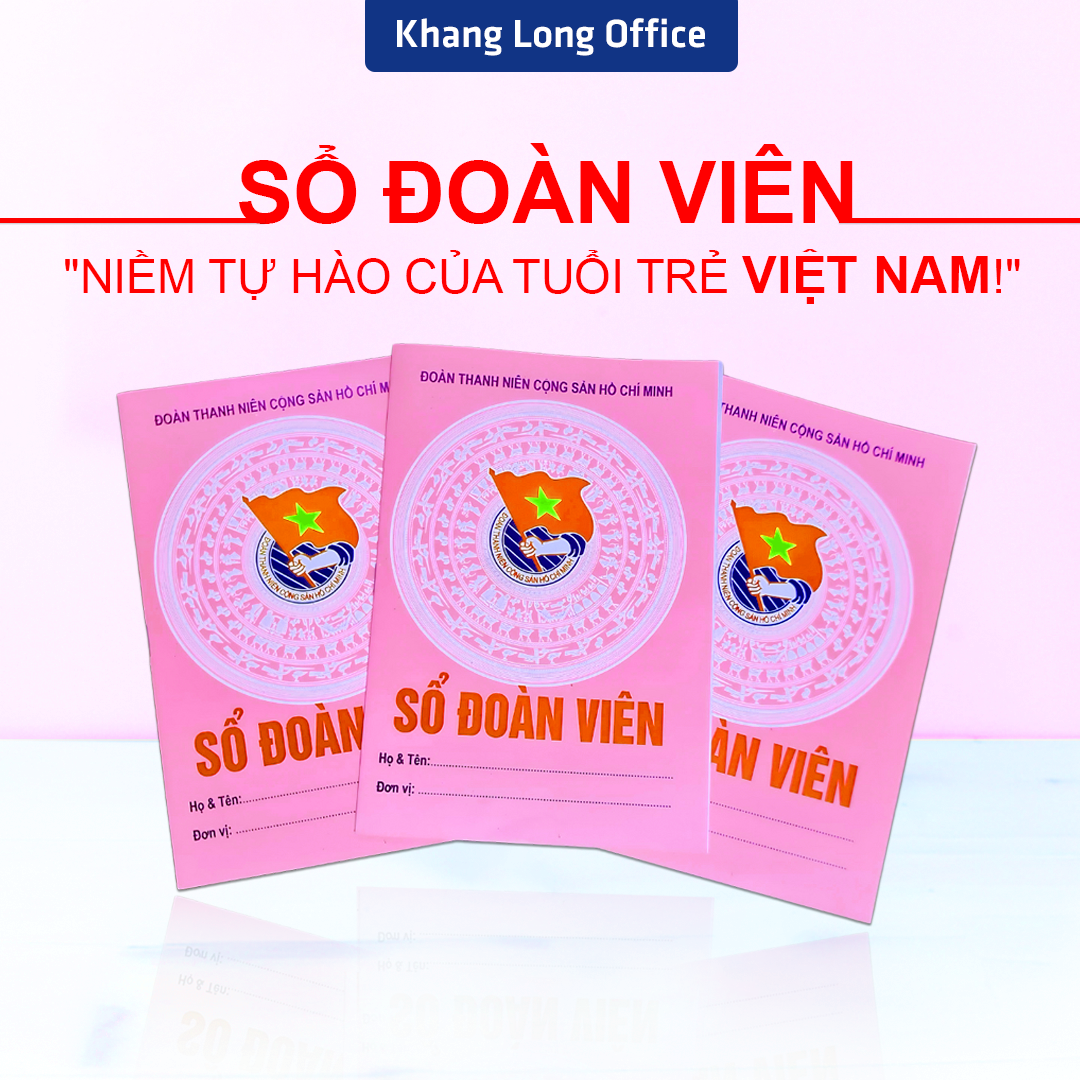 Sổ đoàn viên chi đoàn bìa hồng, dành cho học sinh, đoàn viên kết nạp đoàn