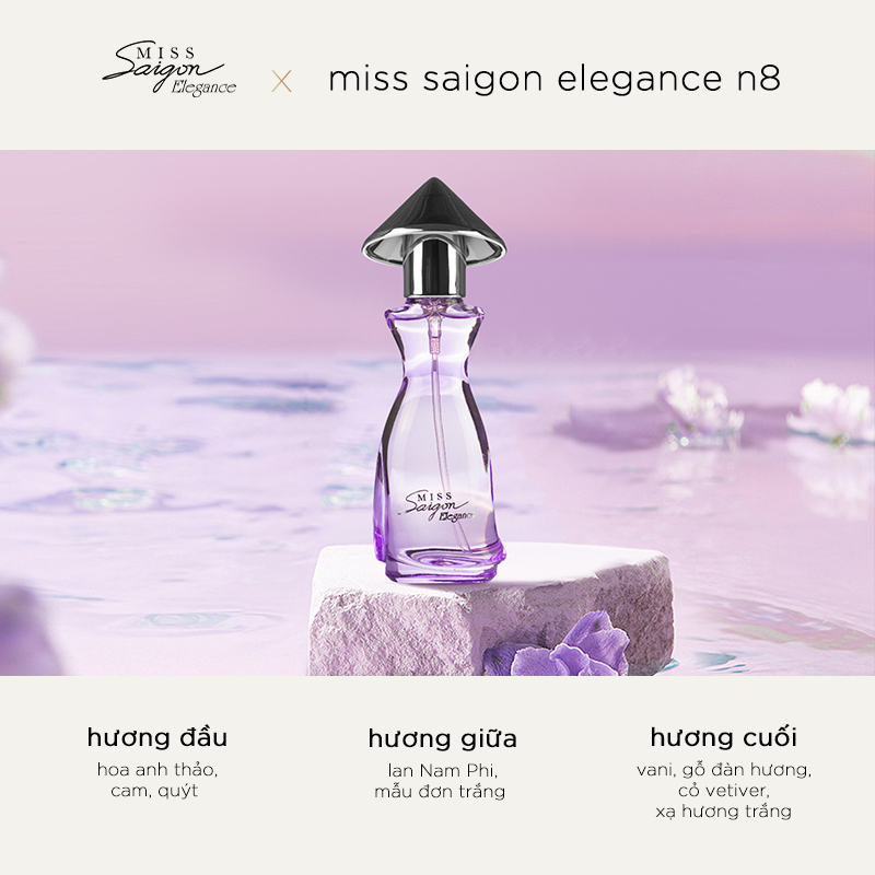 Nước Hoa Nữ Cao Cấp Miss Saigon Elegance N8 EDP 15ml Hộp Tím Hương Quyến Rũ Ấm Áp Nồng Nàn HOARIENT Chính Hãng