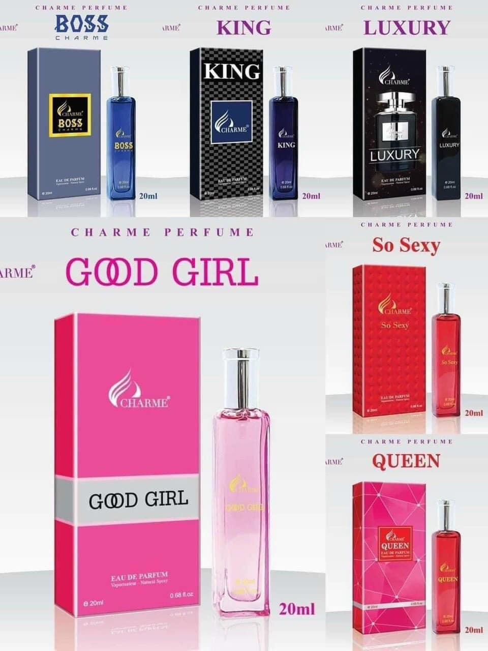 💎💎 nước hoa mini 20ml 6 mùi - so sexy -good girl - qeen - king - luxury
