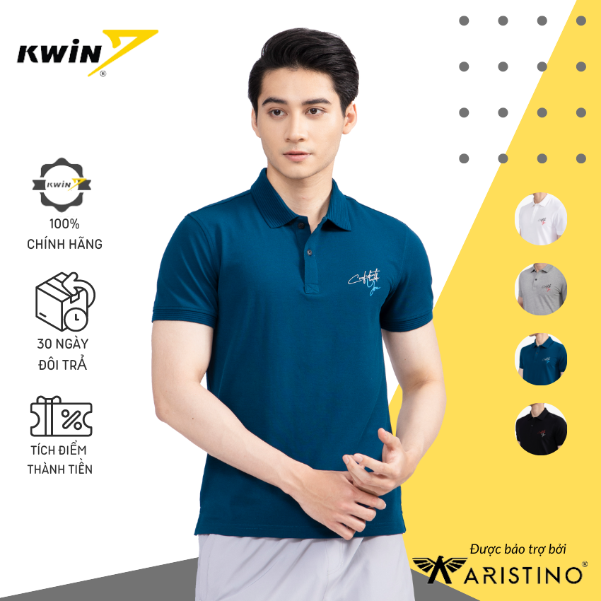 Áo polo nam cao cấp Kwin Insidemen - áo thun nam có cổ tay ngắn dáng slim fit chất liệu mềm mịn đẹp 2023 - IPS046S2