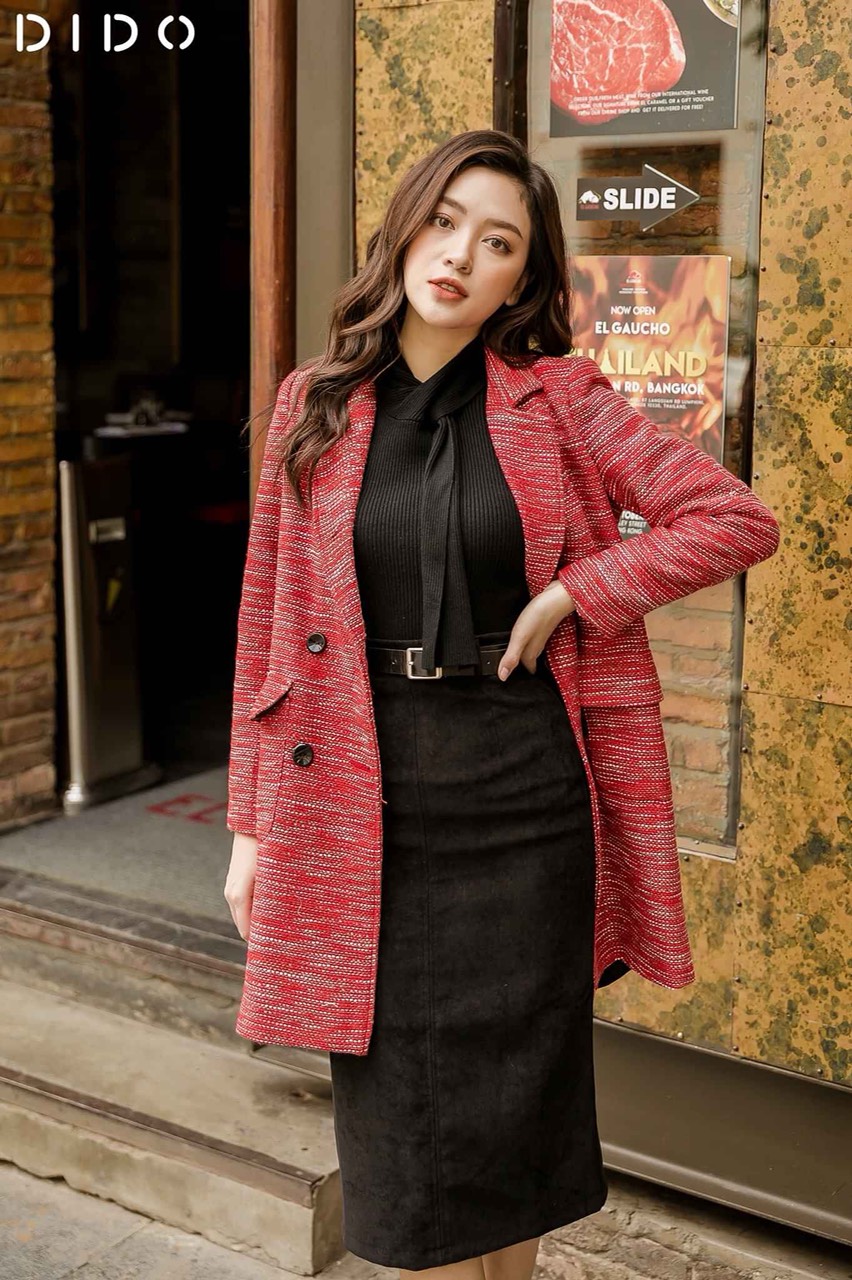 Áo khoác dạ nữ Dido Fashion hai lớp cài khuy FT1111