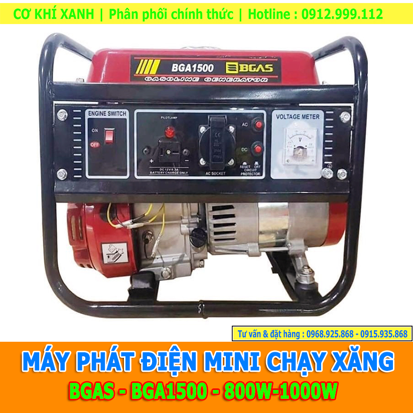 Máy Phát Điện Chạy Xăng BGAS BGA1500 | Máy phát điện mini gia đình