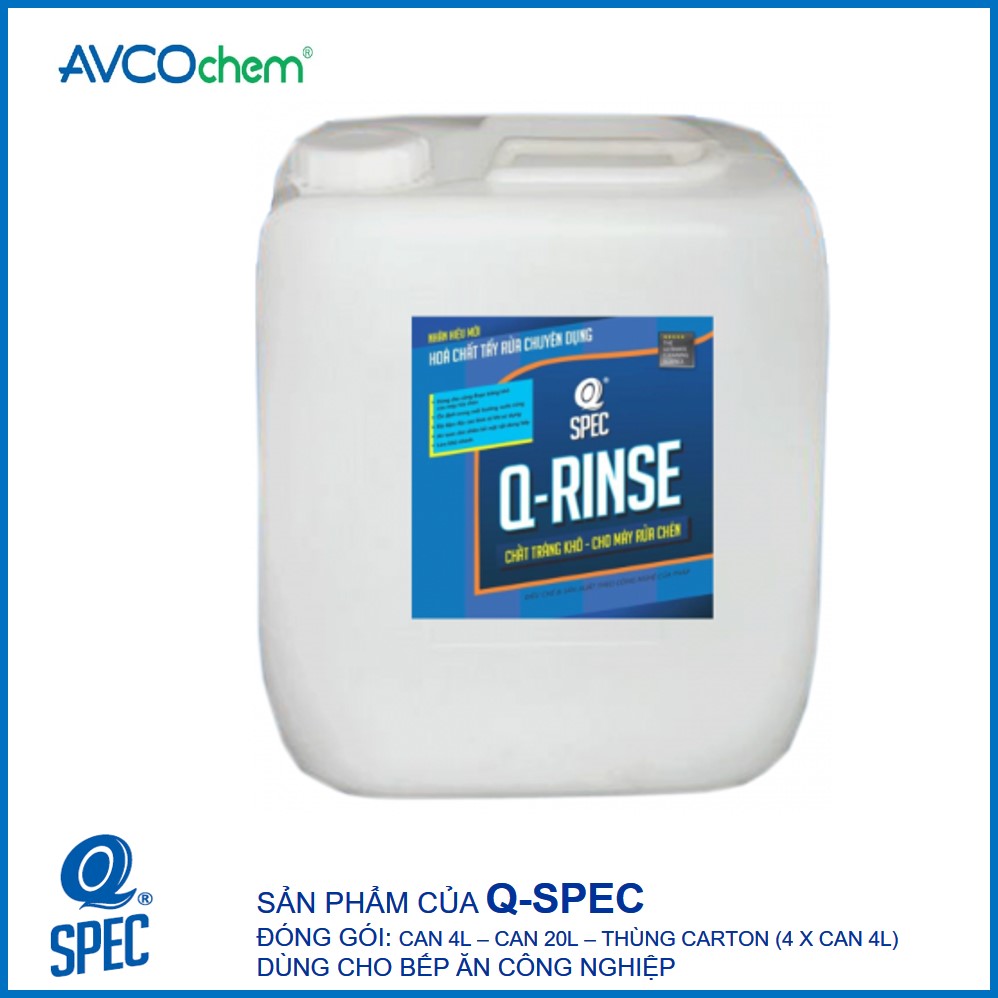 Chất tráng khô chén dùng cho máy q-rinse - can 20 lít - avcochem - q-spec