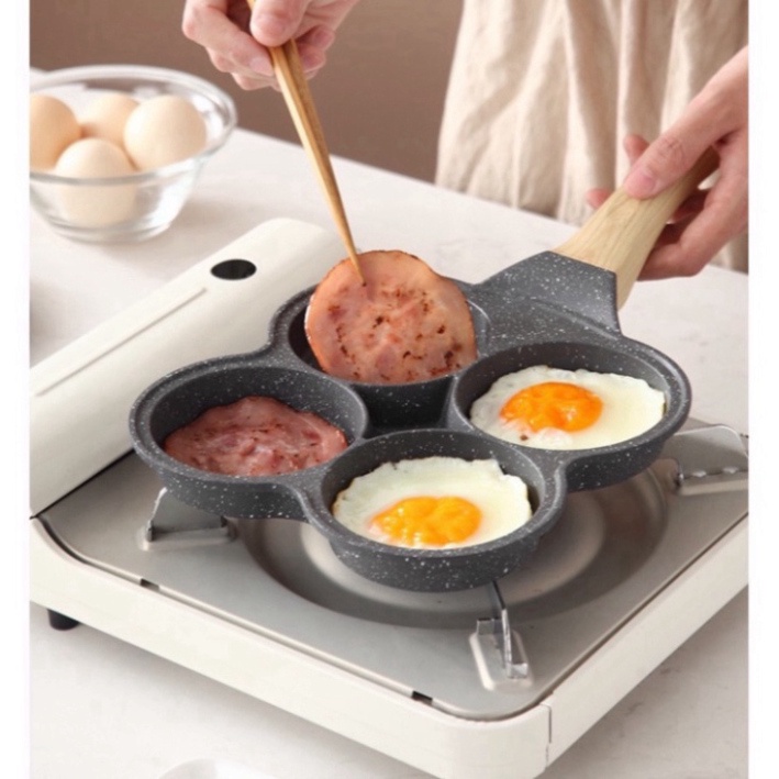 Chảo Chia 4 Ngăn Chống Dính Cao Cấp , chiên trứng, làm bánh  4 trong 1 - PiPi Tran