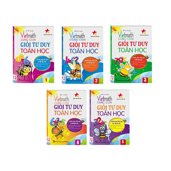 Bộ sách vietmath - cùng con giỏi tư duy toán học tặng thẻ giáo dục sớm trẻ thông minh